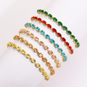 Single Row Full Marquise Cubic Zirconia Tennis <b>Bracelet</b> Adjustable <b>Stretch</b> Chain Dainty Shiny CZ Stackable Women <b>Bracelet</b> - Product Image 4