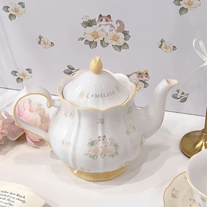 Camellia Ragdoll Cat Taza <span class=keywords><strong>de</strong></span> cerámica y platillo Tetera con tapa Juego <span class=keywords><strong>de</strong></span> café Té <span class=keywords><strong>DE</strong></span> LA TARDE Caja <span class=keywords><strong>de</strong></span> regalo Francés Retro Vintage Té para dos - Product Image 5