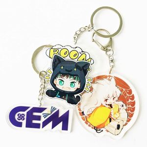 China Professional Printed Acrylic Pencil Pen and Keychain Gift Set Pen Shape Key Ring Maker Key Holder with Keychain - Product Image 5