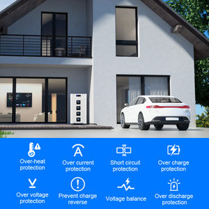 Système de stockage d'énergie domestique tout-en-un 48V avec protection IP65, batterie LiFePO4 empilable, solution solaire <span class=keywords><strong>rechargeable</strong></span> - Product Image 4
