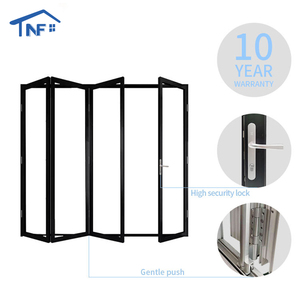 <span class=keywords><strong>Porte</strong></span> pliante commerciale <span class=keywords><strong>moderne</strong></span> en aluminium à faible émissivité pour hôtels, surface finie, extérieur à rupture de pont thermique, double vitrage accordéon - Product Image 4