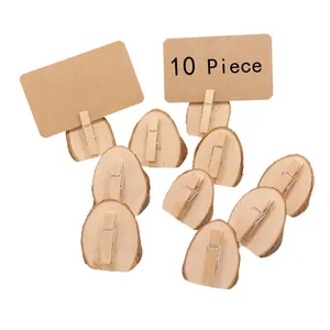 Creative original ecological Wood Paper Clip For Album Message Natural Wooden with Number Clips Decoration Clips Pegs