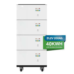 Batterie solaire au lithium 51,2 V 200 Ah 40 kWh, système de stockage d'énergie domestique à basse tension empilable, blanc - Product Image 1