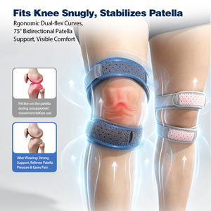 Protector de Rodilla Deportivo Unisex, Almohadillas de Soporte para Rótula, Banda Ajustable y Transpirable para Correr, Saltar, Alivio del Dolor y Fitness - Product Image 5