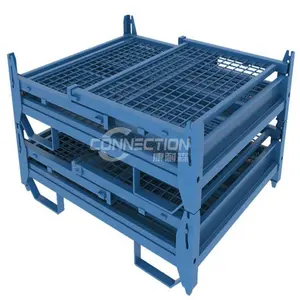 Wholesale Customized Metal Industry Foldable Stillage Pallet Cage Heavy Duty Collapsible Storage Stillage Pallet Cage