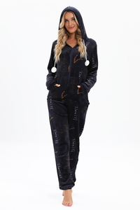 Ropa cálida de Invierno para mujer, Mono de Navidad con entrepierna abierta, pijama de franela para adultos, Mono para mujer con solapa en el trasero - Product Image 6