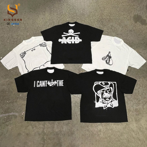 Camiseta con Logotipo Personalizado, Estilo Vintage, Oversize, para Hombre, Impresión DTG, Alta Calidad, 100% Algodón Grueso, Diseño Gráfico - Product Image 1