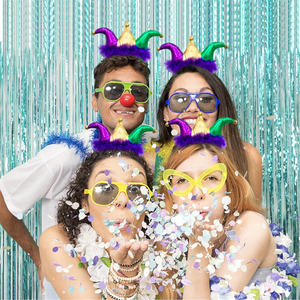 Chapeau de <span class=keywords><strong>Clown</strong></span> Bouffon du Mardi Gras Vert et Or, Accessoire de Cosplay pour Masquerade, Cadeau de Fête pour Halloween et Remise de Diplôme - Product Image 6