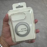 Funda Rígida Transparente de PC para iPhone 18 Fold con Soporte Magnético de Vidrio, Anillo Metálico y Soporte Plegable