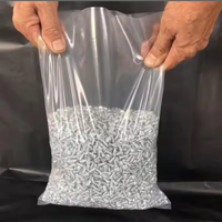 Sac plat en PE transparent réutilisable avec soufflet et fond plat, thermoscellable, avec logo personnalisé pour l'emballage et le stockage alimentaire