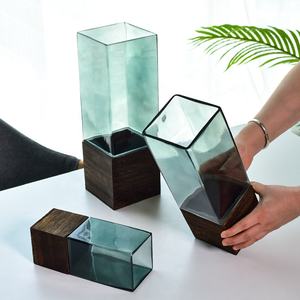 Holz ständer Innen wasser pflanzung Vermehrung stationen Luft Klarglas Pflanzer Turmform Vase Ornamente Pflanzen <span class=keywords><strong>Terrarium</strong></span> - Product Image 5