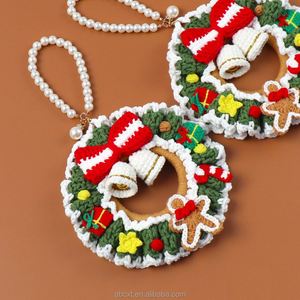 พวงกุญแจโครเชต์ทำมือจากขนสัตว์ ของตกแต่งคริสต์มาสสุดสร้างสรรค์ สำหรับเป็นของขวัญปีใหม่ - Product Image 5