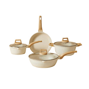 Ensemble de casseroles et poêles antiadhésives en aluminium moulé sous pression Ensemble de casseroles antiadhésives de haute qualité Ensemble d'ustensiles de cuisine en granit Fond d'<span class=keywords><strong>induction</strong></span> - Product Image 6