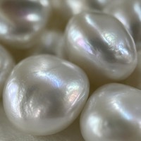 Perles de culture d'eau douce baroques naturelles blanches à l'éclat brillant, ovales bouton, 11-15 mm, pour la fabrication de bijoux