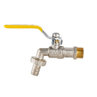 Robinet en alliage de zinc chromé à ouverture rapide, buse d'eau durable avec poignée en fer, design européen, pour machine à laver - Vente chaude
