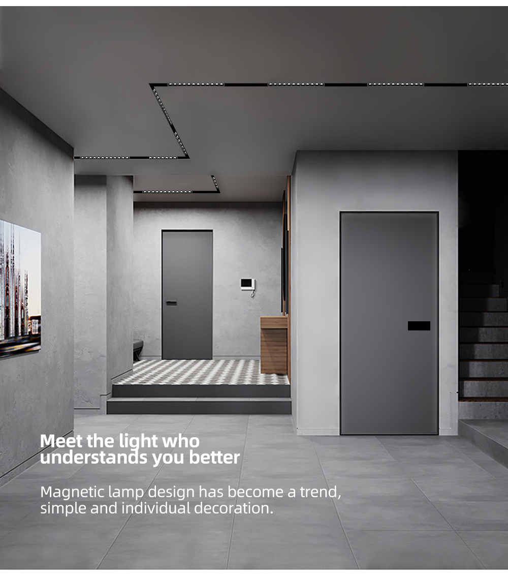 2021 New Trend Commercial Magnetic Track Light Dali Flexible Track Lighting Adjustable Light Decoration Living Room