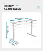 Cadre de bureau électrique à double moteur réglable en hauteur pour position assise ou debout avec boîtier de commande pour bureau minimaliste