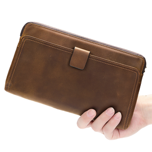 Portefeuille de voyage pour homme MARRANT en cuir véritable vintage avec fermeture éclair, imperméable et grande capacité - Product Image 4