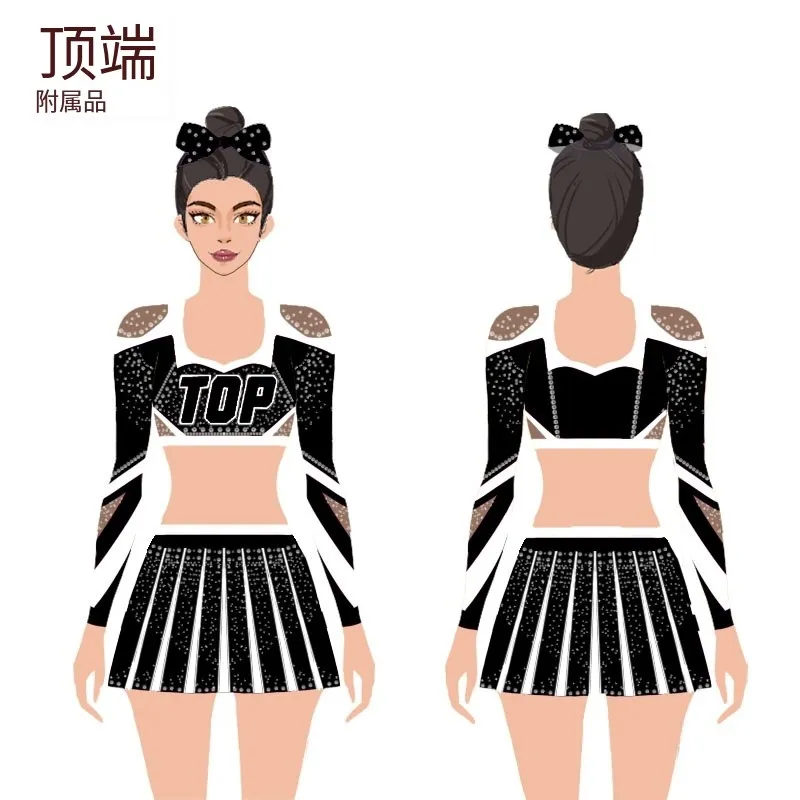 2024 Nova Chegada Atacado Varsity Meninas Desempenho Traje Cheer Vestido Cheer Liderando Uniformes Cheerleading Uniformes