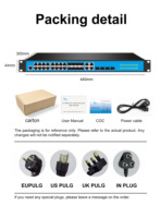 16 Port, 8 Port SFP, Manajemen Enterprise, 4 Port Combo Uplink, Switch Jaringan, Routing Statis, Catu Daya Terintegrasi