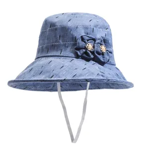 מחיר ישיר במפעל 2024 הקיץ האחרון כובע פנאי פופולרי עם קישוט פרחוני לגברת איכות תחרה חלולה כובע אישה