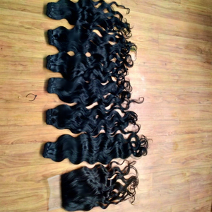 Cutícula Alaigned Hairs Onda del cuerpo sin procesar Tejido de cabello virgen indio 3PCs 20 pulgadas 100% Extensiones de cabello indio - Product Image 1