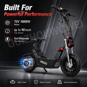 สกู๊ตเตอร์ไฟฟ้ากำลังสูง 10000 วัตต์ พร้อมที่นั่ง 72V 50Ah ระยะทางไกล สำหรับผู้ใหญ่ ขับขี่ออฟโรด ความเร็ว 90 กม./ชม. ระบบดิสก์เบรกไฮดรอลิก 1 กำลังไฟสูง 10000 วัตต์ P - Product Image 1