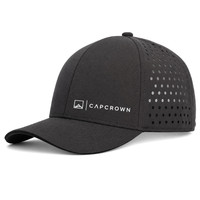 Casquette de sport imperméable pour homme avec logo personnalisé, 6 panneaux, perforations découpées au laser, séchage rapide, style Dad Hat