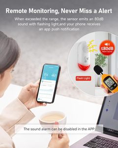 Angus Wifi nhiệt kế trong nhà ẩm kế không dây từ xa nhiệt độ độ ẩm ứng dụng màn hình âm thanh-hình ảnh báo động cho nhà thông minh - Product Image 4