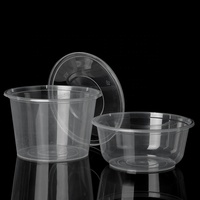 Vente en gros de bols en plastique jetables ronds de qualité alimentaire PP sans BPA, résistants aux micro-ondes, étanches, avec couvercle, 500 ml, 1000 ml, 32 oz