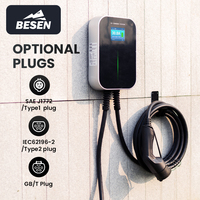 BESEN Offre Spéciale chargeur EV mural 16-32A APP OCPP 4G Type 1/2 7-22kW 220/380V Station de charge de véhicule électrique