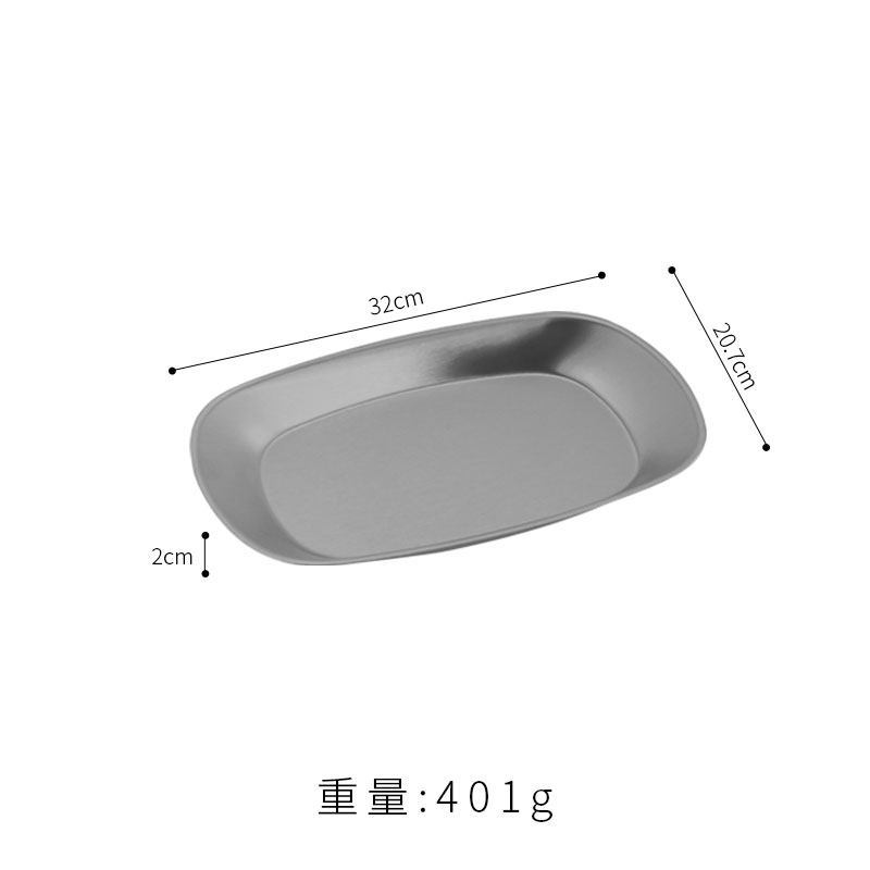 จานอาหารเย็นทรงแบนก้นลึกขนาดใหญ่ สีเงิน