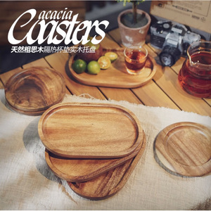 Oval Acacia Wood Serving <b>Tray</b> <b>Small</b> For Coffee Tea Dessert Fruit Snack Plate - Product Image 3