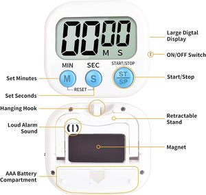 Mini Smart google Countdown Desk Timer <b>LED</b> Magnet Productivity Kitchen Timers Kids Pomodoro Study Timer - Product Image 5