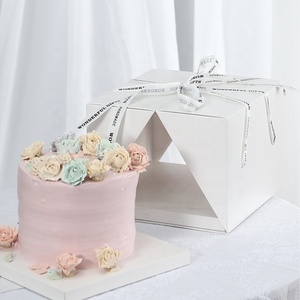 Decorative Transparent <b>Clear</b> PET Cake <b>Gift</b> <b>Box</b> for Birthday Wedding - Product Image 4