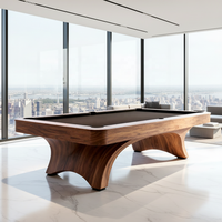 Table de billard moderne de luxe au design élégant en ardoise et cuir, 6FT 7FT 8FT 9FT, pour intérieur et extérieur, avec structure en bois massif