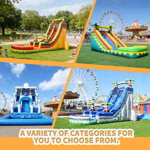 Glissière d'eau gonflable en PVC violet à double voie commerciale conception de paume arc-en-ciel pour les achats de parc de trampoline d'amusement de famille d'arrière-cour - Product Image 6