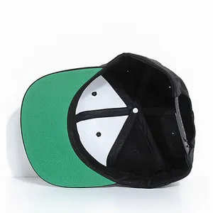 Fábrica personalizada de alta calidad de 6 paneles de ala plana bordado parche Logo Hip Hop Snapback gorras