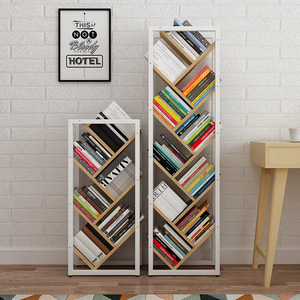 <strong>Simple</strong> Multi-layer Steel and <strong>Wood</strong> Bookshelf Creative Tree Floor <strong>Shelf</strong> for Living Room Bedroom - Product Image 2