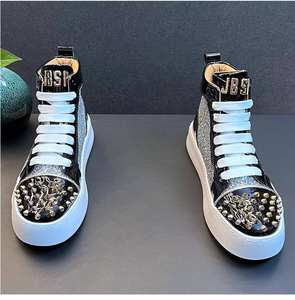 Chaussures montantes décontractées pour hommes, style skateboard, tendance, pour sports de plein air et basketball, avec semelle épaisse et design rehaussé - Product Image 6