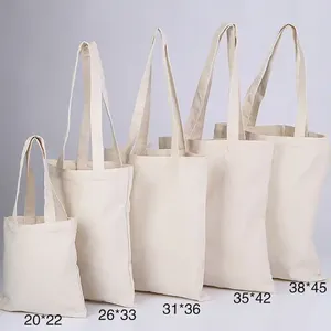 Tote Bag <span class=keywords><strong>in</strong></span> tela di <span class=keywords><strong>cotone</strong></span> bianco bianco di alta qualità con Logo stampato personalizzato - Product Image 3