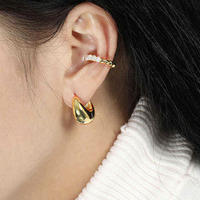Boucles d'oreilles élégantes et populaires en argent sterling 925 avec trous d'oreille, 1 pièce, perle géométrique irrégulière faite à la main, cadeau pour femmes
