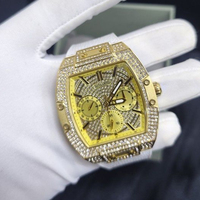 Reloj de Cuarzo Europeo con Grabado de Diamantes, Diseño Cuadrado en Oro Rosa, Forma de Cubo de Vino, para Mujer