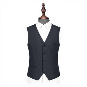 Gilet décontracté personnalisé pour homme, col en V, coupe ajustée, motif écossais, pour tenue de costume formel ou décontracté, en tissu peigné imperméable - Product Image 1