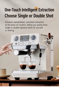 Machine à café expresso semi-automatique électrique en acier inoxydable, réservoir d'eau de 1,8 l, deux chaudières pour l'extraction et la mousse de lait - Product Image 6