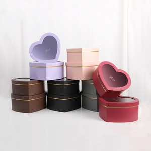 Custom Cardboard Paper Heart Shaped Wedding Flores Floral Gift Box Flower Boxes for Bouquets Rose Flower Packaging Box
