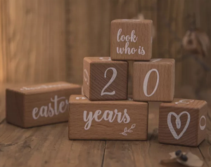 Nouveau-né bébé naissance annonce carte en bois bébé jalon cartes blocs - Product Image 5