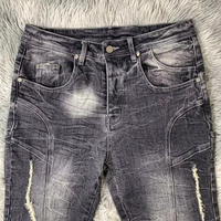 DENIMGUYS Y2k Vintage Distressed Washed Flared Jeans Homme - Jean évasé déchiré style streetwear européen et américain