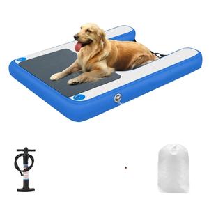 कुत्तों के लिए टिकाऊ सुरक्षित पानी inflatable फ्लोटिंग डॉग रैंप पूल झीलों और समुद्र तटों - Product Image 2