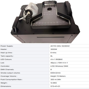 3000W Rgb Full Color Led <span class=keywords><strong>Fog</strong></span> <span class=keywords><strong>Machine</strong></span> Verticaal Ontwerp Voor Dj Disco Viering Elektrische Power Effect Apparatuur Voor Mistrook - Product Image 6